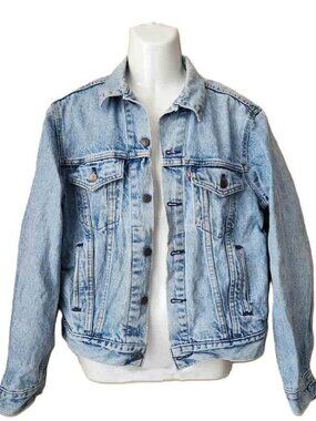 Vintage 1980s Levi’s 71506-0214 Denim Trucker Jacket Blue Men's Size 44 FITS 40